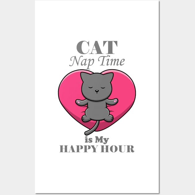 cat and dog naptime is my happy hour Wall Art by YOUNESS98